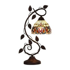 Stained Glass Tiffany Style Mission Arts  Crafts Accent Table Lamp Night Light
