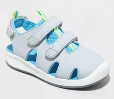 Cat Jack Hank Boys Gray Blue Closed Toe Summer Sandals Hook Loop Straps