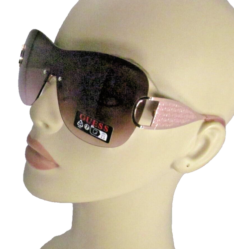 GUESS Oversized Wrap-around 1-pc Lens Rose Gold Metal Arm Sunglasses GO00038-28T