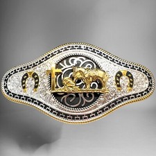 Praying Cowboy Western Style Long Belt Buckle  Hebilla Charra Vaquero Orando