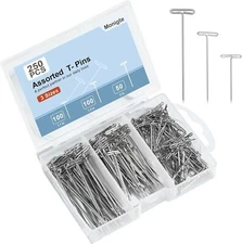 250Pcs T Pins, 1inch /1.5inch/ 2 inch T-Pins,Stainless Steel T Pins Silver