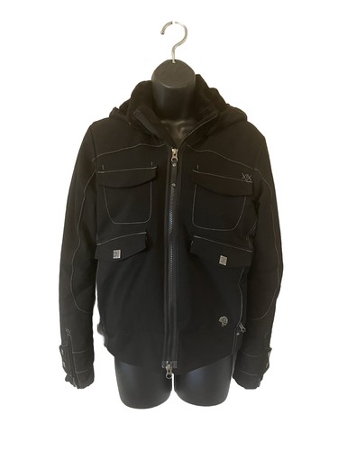 Mountain Hardwear Moto Style Coat Hooded Women's Size Small Black Full Zip