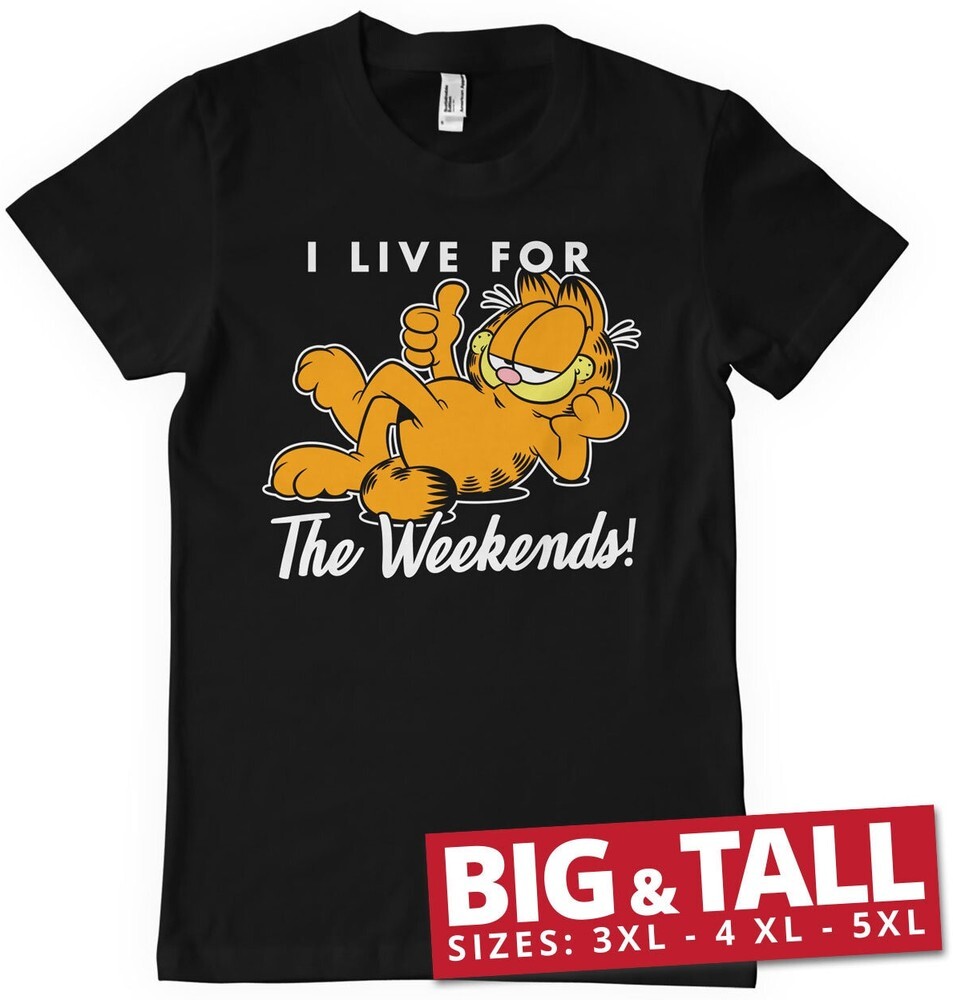 Футболка Garfield Live For The Weekend Big - Tall черного цвета 6290₽