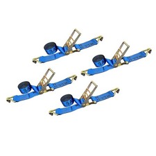 USA 4 Pack Heavy Duty 3" x 30' Ratchet Tie Down Strap w/J Hook WLL 5400 LBS BLUE