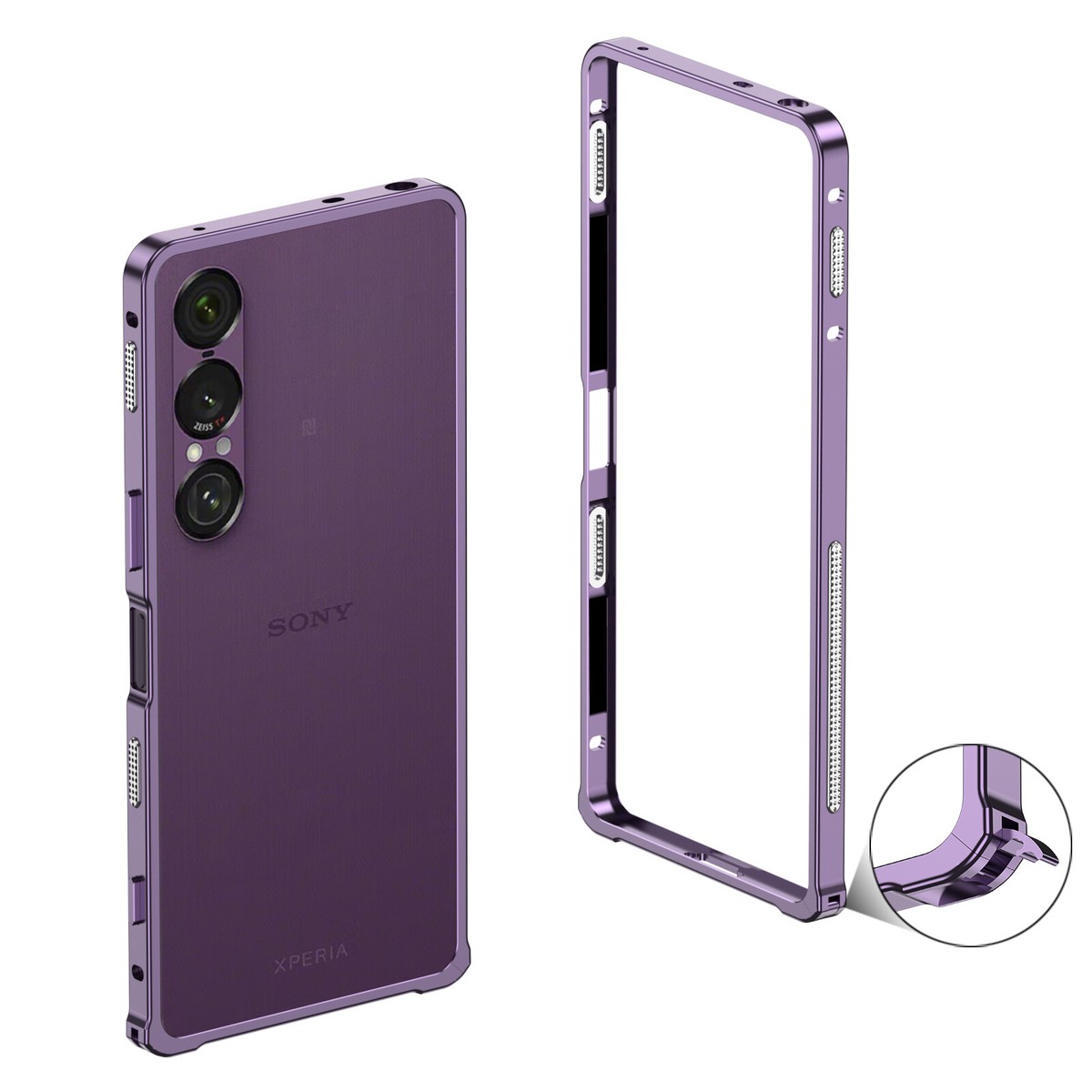 For Sony Xperia 1 VII, Aluminum Metal Hippocampus Bumper Frame