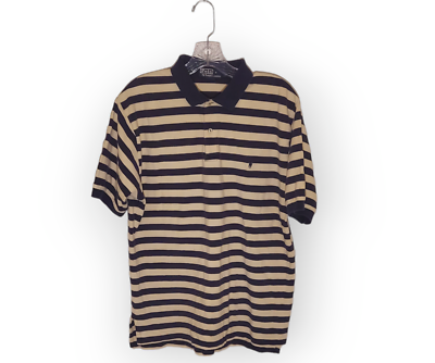 90s “POLO By Ralph Lauren” rugger shirt Vintage 90's Polo By Ralph Lauren Men's Polo Shirt Blue Striped