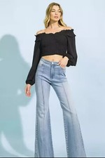 FLYING TOMATO FLARE LEG JEANS Womens Juniors Size S 0 1 2 Bell Bottom