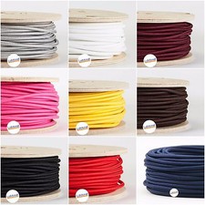 CAVO ELETTRICO COLORATO IN TESSUTO ROTONDO, PER LAMPADARI, PROLUNGHE PENDEL