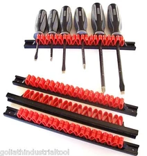 4 GOLIATH INDUSTRIAL ABS SCREWDRIVER TOOL RAIL RACK HOLDER ORGANIZERS WALL MOUNT