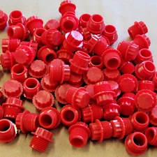 CAPLUGS P-48B RED PLASTIC THREADED PLUG, 80 PCS.