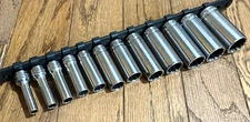 🇺🇸 Snap On Tools 3/8" Drive DEEP SAE 1/4" -15/16" Socket Set Lot 12-PT Rack