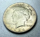 1924 Peace Silver Dollar  Fine coin for 100 years old.  FREE SHIPPING  FE15