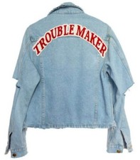 High Heels Suicide Trouble Maker Denim Jacket Size S Blue