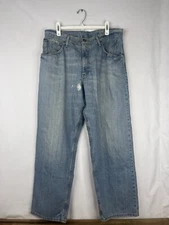 Levis SilverTab Jeans 36 Distressed Baggy Wide Denim Cotton VTG Y2K 36x32