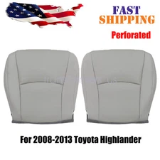 For 2008-2013 Toyota Highlander Driver & Passenger Bottom Seat Cover Gray PERF