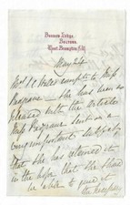 Anna Maria Hall (1800-81) Signed Letter / Irish Writer Autographed / S.C. Hall