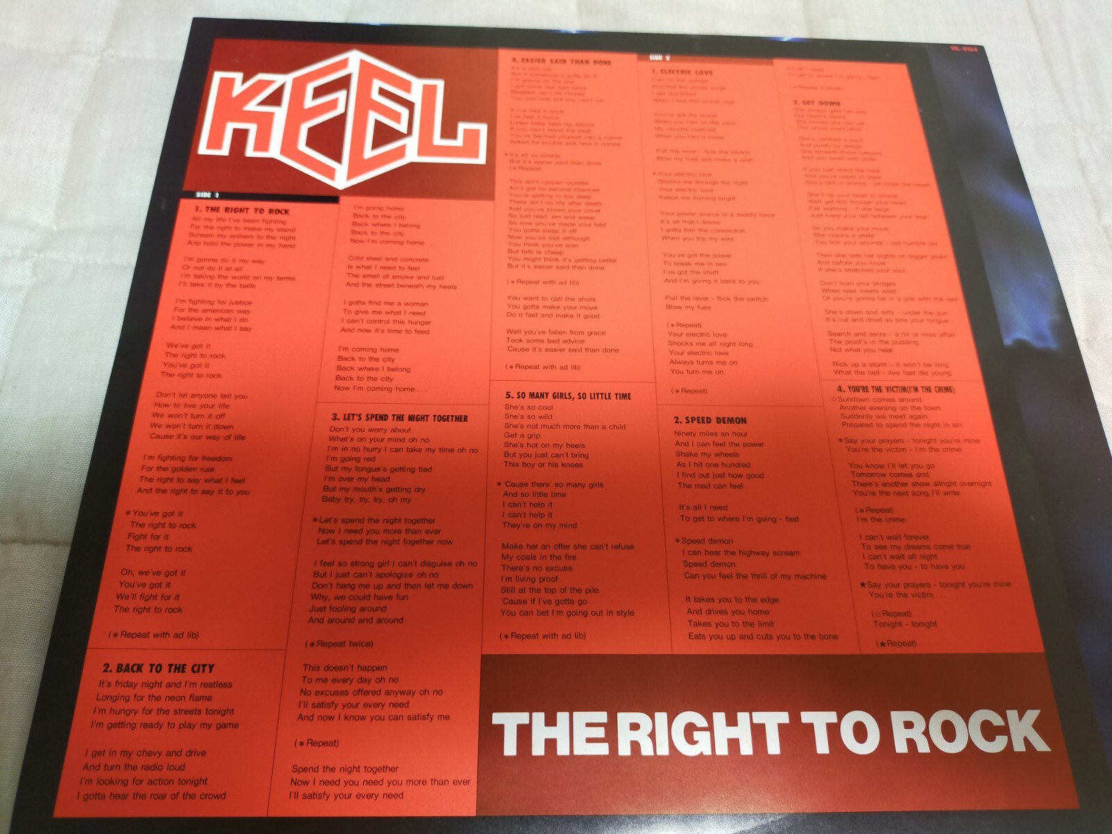 Keel The Right To Rock Japan Lp Vil 6154 W Obi Ebay