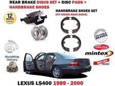 FOR LEXUS LS400 4.0 1UZ-FE 1989-2000 REAR BRAKE DISCS SET + PADS + SHOES KIT