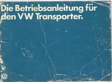 VW TRANSPORTER T2 Betriebsanleitung 1978 Bedienungsanleitung Handbuch BA
