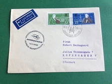 Germany 1959  Copenhagen Denmark Interflug Air Flight Stamps Cover R43962