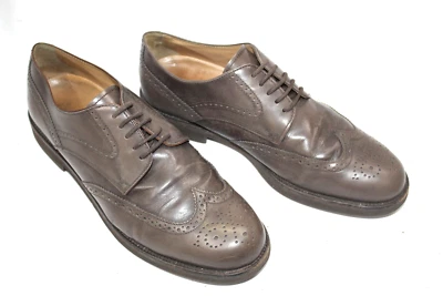 Tod's Chaussures Hommes Sz 9 Europe 43 Marron Cuir Fabriqué En Italie S8937 - Photo 1/4