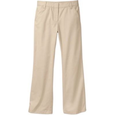 George Girls' School Uniform Flat Front Bootcut Pants, 8.5 Plus, Warm Beige