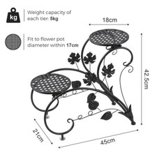 Image of Wisfor Metal Plant Stand 4 Potted Flower Display Shelf Garden Patio Planter Rack