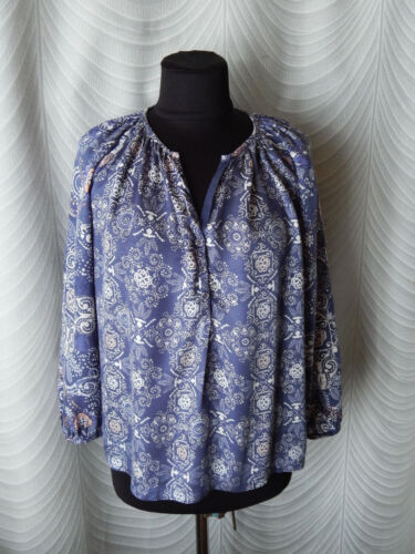  Blusa Azul Extraña Molly Top Boho Talla 0 Floral 60% Lyosell 40% Modal  - Imagen 1 de 8