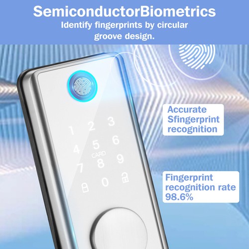 5-in-1 Smart Door Lock Biometric Fingerprint/Touch Password/Card/Key/App new - Picture 7 of 11