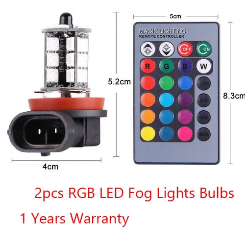 16Colors RGB H11 Fog Lights Bulbs w/ Lighting For 2015-2017 Subaru WRX/STI - Image 2 of 4