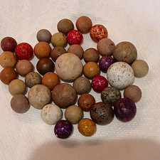 Clay handmade 40 marbles. Assorted Colors and sizes .88 to .49