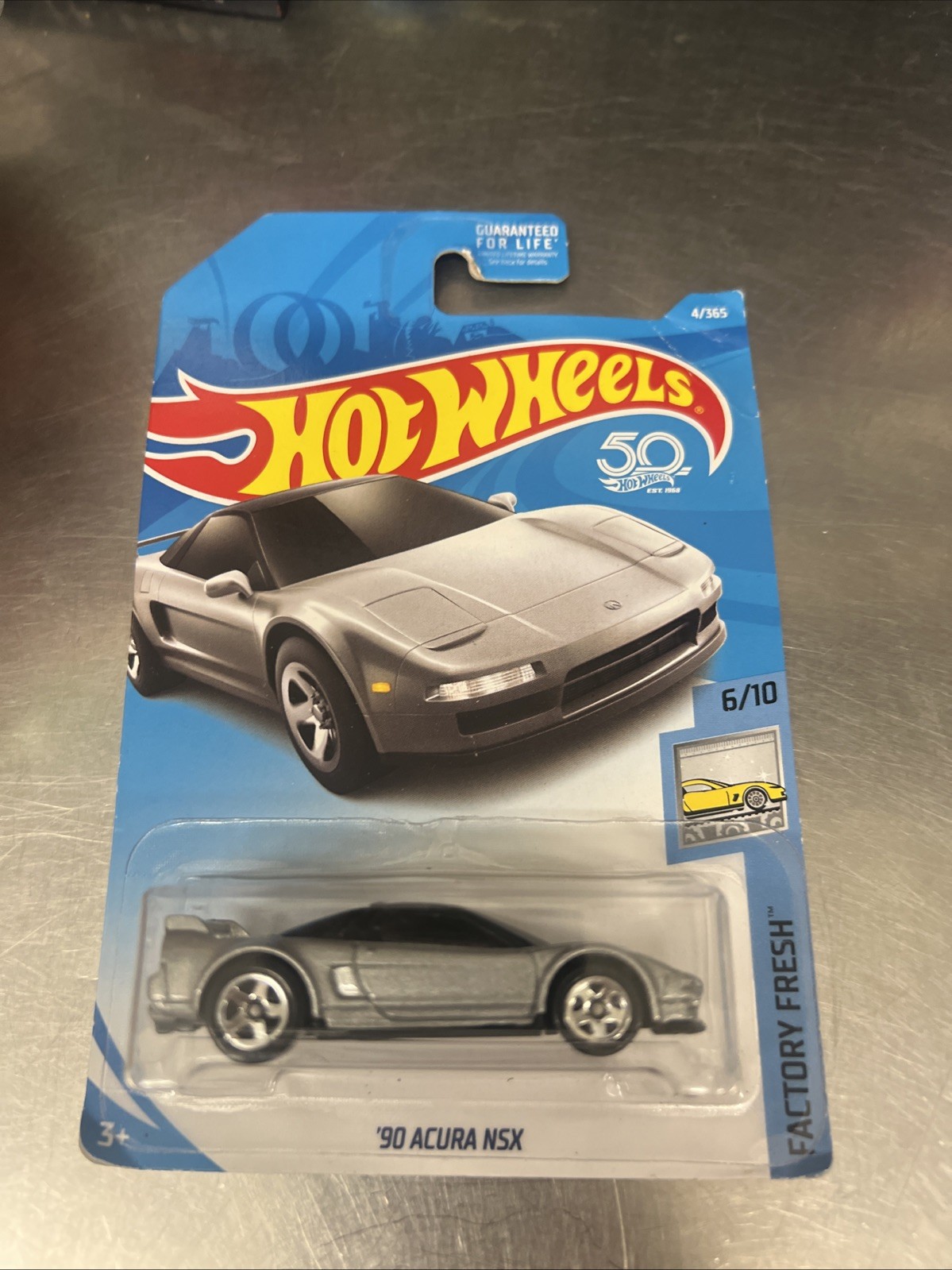 2018 Hot Wheels '90 Acura NSX Metallic Silver Factory Fresh 6/10 4/365