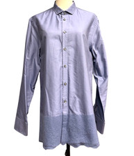 Emporio Armani Blue Cotton Dress Shirt Made In Italy size 42 neck 16,5