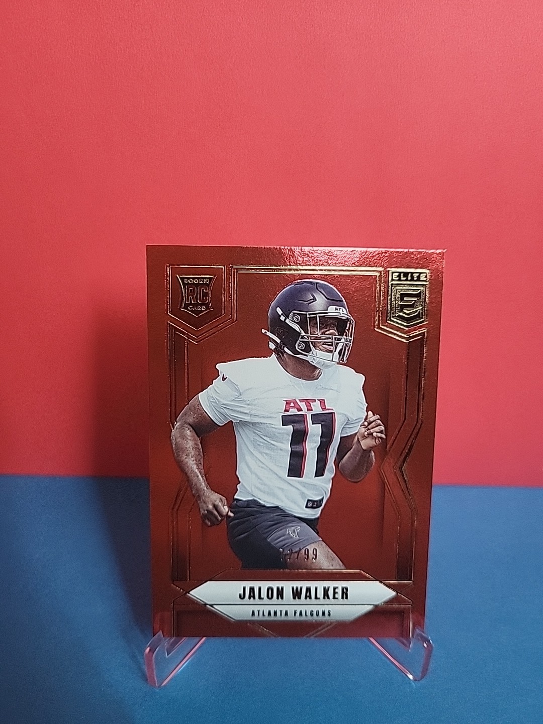 Jalon Walker 2025 Donruss Elite Rookie Aspirations Red #/99 SSP Colormatch #165