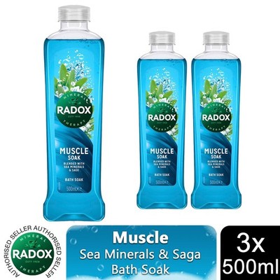 Radox 100% Nature Inspired Fragrance Bath Soak, Muscle Soak, 6er Pack, 500ml