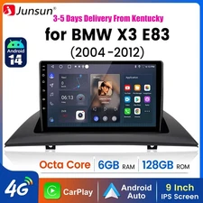 6+128G Android14 Carplay 9"Car Stereo Radio GPS Navi WIFI For BMW X3 E83 2004-12