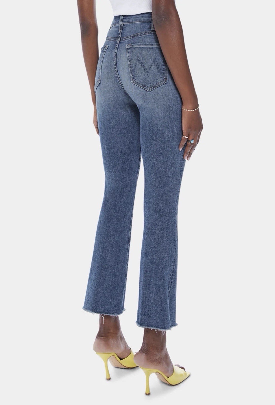 MOTHER The Hustler Ankle Fray High Rise Crop Jeans High Life Wash Size 27 $248