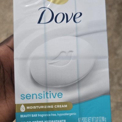Dove Sensitive Skin Beauty Bar Hypoallergenic Fragrance Free 6 x 3.17 oz