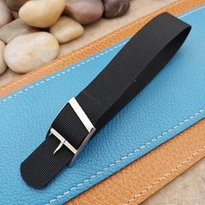 Vintage 17.4mm Black Nylon Classic Single Pass NOS Unused 1970s Watch Band
