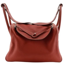 HERMES 2WAYShoulder Lindy 34 Handbag Sanguine Orange / SilverHardware Togo...