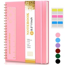 Spiral Notebook Journal 8.5  x 11  , A4 Large Pink Notebooks for Women Men, Co...