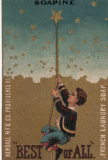 Kendall Mfg. Co. Trade Card - Soapine Laundry Soap - Climbing Rope to the Stars
