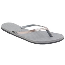 Havaianas Women You Metallic Thong Flip Flop Sandals US 11/12 Steel Gray