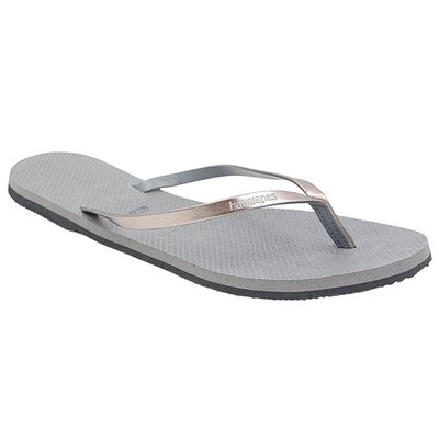 Havaianas Women You Metallic Thong Flip Flop Sandals US 11/12 Steel Gray