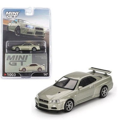NISSAN Skyline GT-R (R34) V-Spec II NUR  - millenium jade - MiJo - Mini GT 1:64