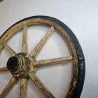 ANTIQUE 10" METAL WOOD HARD RUBBER WHEEL SPOKE WAGON CARRIAGE STROLLER CART — photo 5