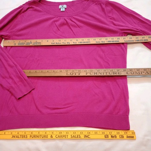 Worthington Women's Sweater Size XL Tight Knit Boatneck Long Sleeve Fuchsia EUC - Picture 7 of 12