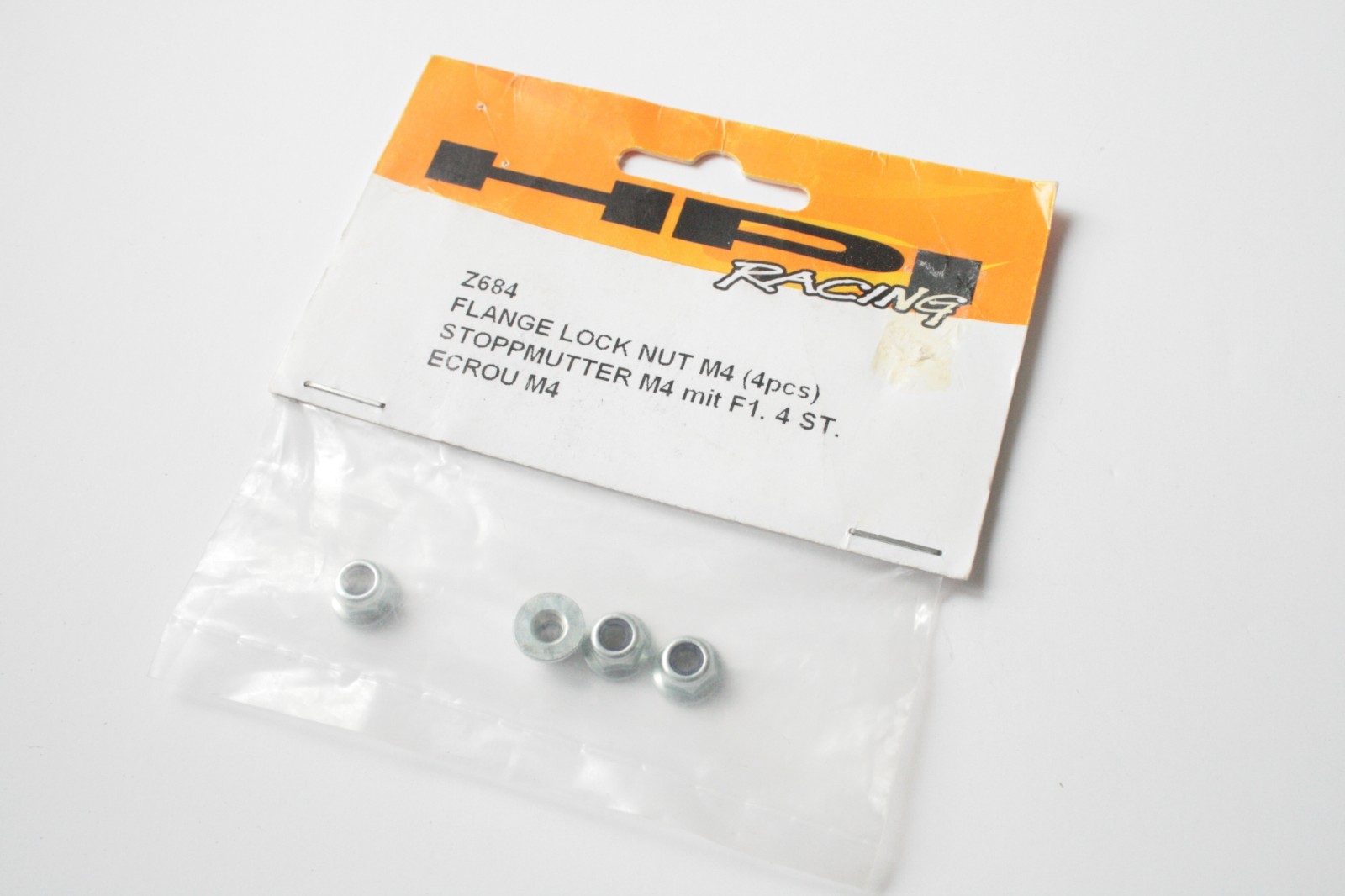 HPI Flanged Silver M4 Lock Nuts (4pcs) - Z684S