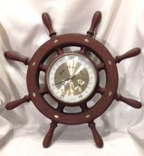 Vintage Taylor Sybron Weather Station Ship Wheel Nautical Wall Hanging 18” USA
