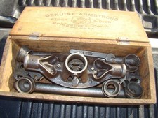 VHTF Antique Genuine Armstrong No. 2 Pipe Threader Set w/ Wrench & Original Box